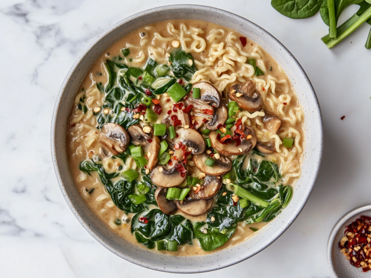 15 Minutes Creamy Mushroom Ramen Recipe!