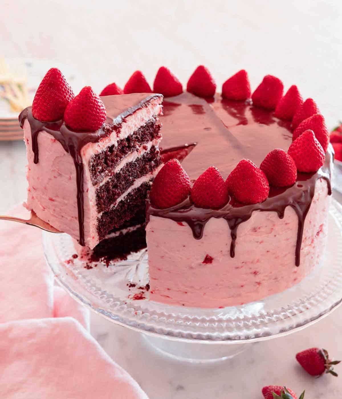 Rich Chocolate Strawberry Cake Recipe