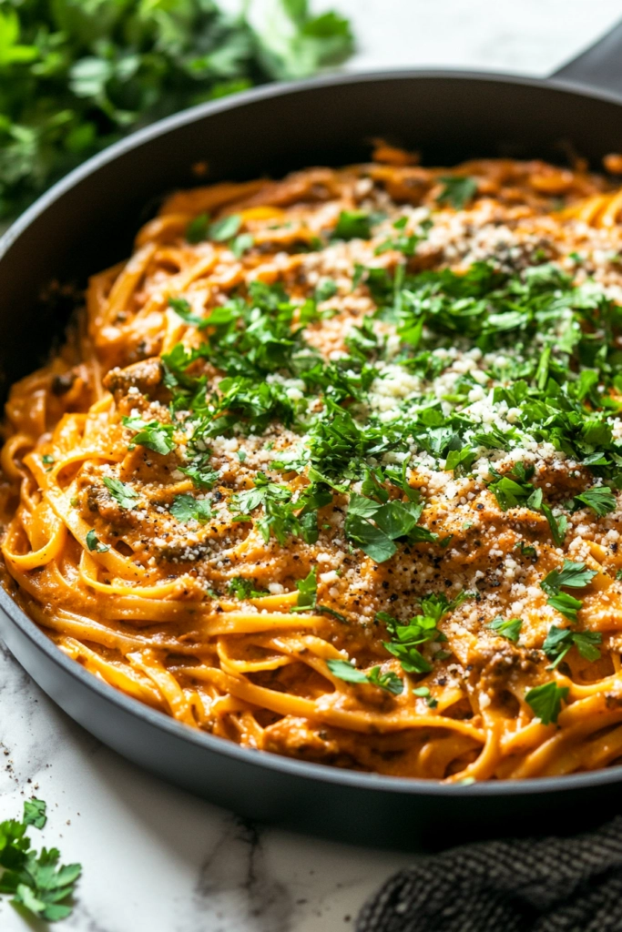 Creamy Sun Dried Tomato Vegan Pasta