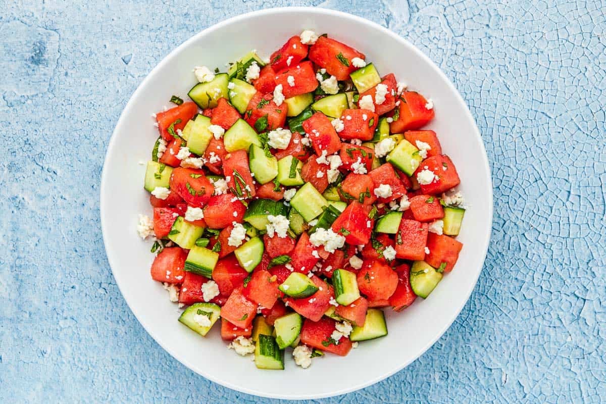 Watermelon Cucumber Salad Feta Recipe
